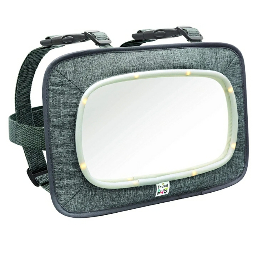 Go by Goldbug Lighted Baby Mirror for rear & forward facing car seats (like new)